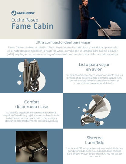 Maxi Cosi Coche Coche de paseo Fame Cabin Black Onix - Maxi Cosi 01521008110
