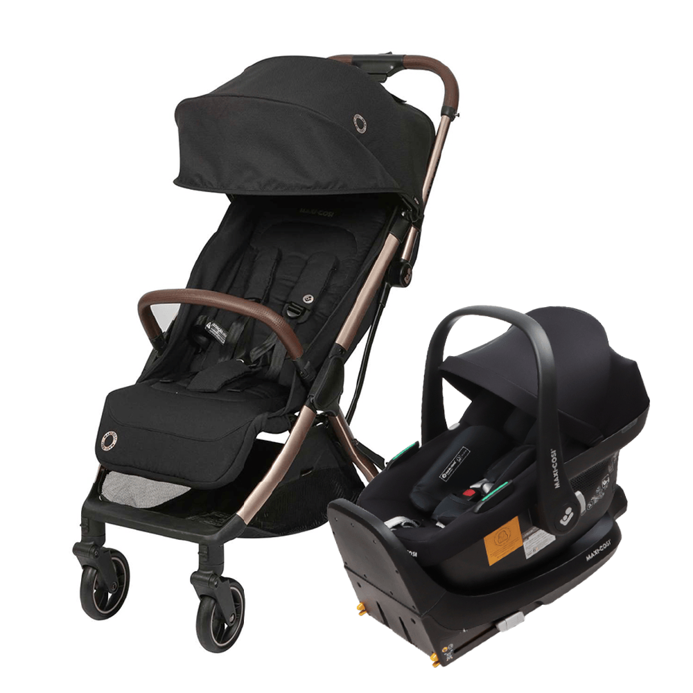Maxi Cosi Coches Travel System Coche Travel System Eva 3 + Cabriofix I-Size Negro Champagne  - Maxi Cosi 0152106BCHC