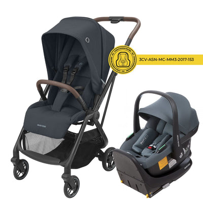 Coche Travel System Leona 2 y Silla nido Cabriofix Essential Grafito - Maxi Cosi