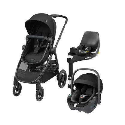 Maxi Cosi Coches Travel System Coche Travel System Zelia 3 + Pebble 360 + Family Fix Black - Maxi Cosi 0152100PROB