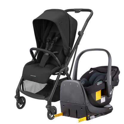 Maxi Cosi Coches Travel System Travel System Coche Leona 2 y Silla nido Cabriofix Essential Black - Maxi Cosi 015210CABEB
