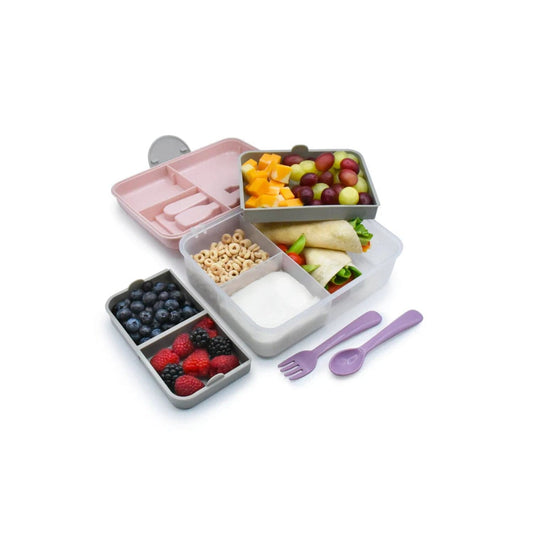 Melii Alimentación Lonchera bento box con cubiertos Rosa- Melii 21500