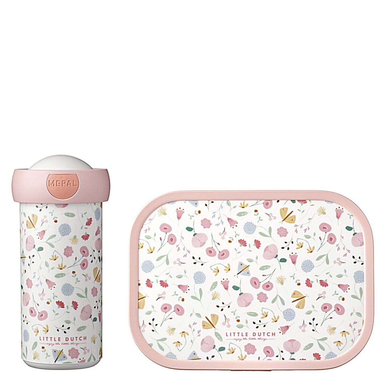 Mepal Alimentación Set de lonchera y vaso 300 ML flores y mariposas 107420165243
