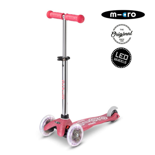 Micro Scooter Mini Micro Deluxe Led glitter rosado MMD208