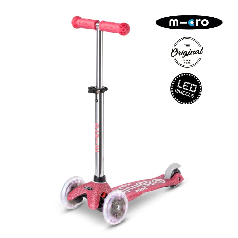Micro Scooter Mini Micro Deluxe Led glitter rosado MMD208