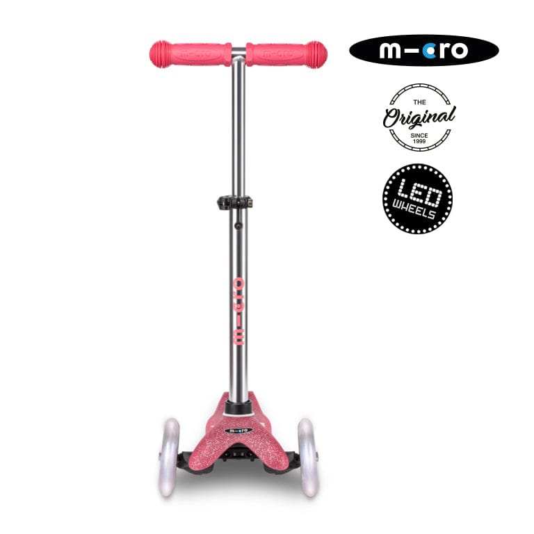 Micro Scooter Mini Micro Deluxe Led glitter rosado MMD208