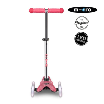 Micro Scooter Mini Micro Deluxe Led glitter rosado MMD208