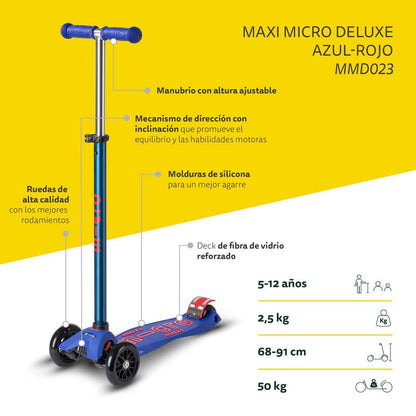 Micro Scooter Scooter Maxi Deluxe Azul Rojo - Micro MMD023