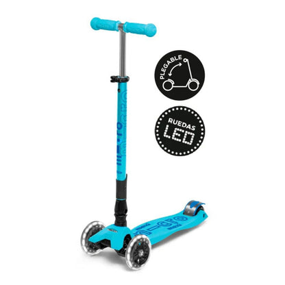 Micro Scooter Scooter Maxi Deluxe Led Plegable Aqua - Micro MMD092