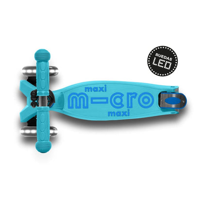 Micro Scooter Scooter Maxi Deluxe Led Plegable Aqua - Micro MMD092
