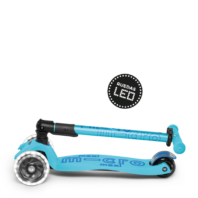 Micro Scooter Scooter Maxi Deluxe Led Plegable Aqua - Micro MMD092