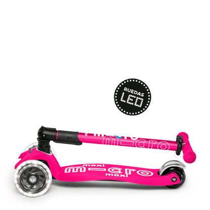 Micro Scooter Scooter Maxi Deluxe Led Plegable Rosado - Micro MMD096