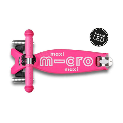 Micro Scooter Scooter Maxi Deluxe Led Plegable Rosado - Micro MMD096