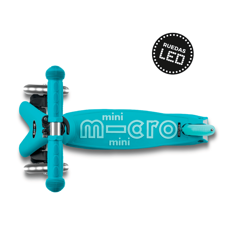 Micro Scooter Scooter Mini Deluxe Led Plegable Aqua - Micro MMD198