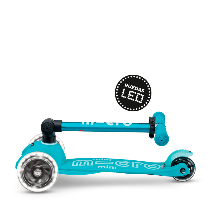 Micro Scooter Scooter Mini Deluxe Led Plegable Aqua - Micro MMD198