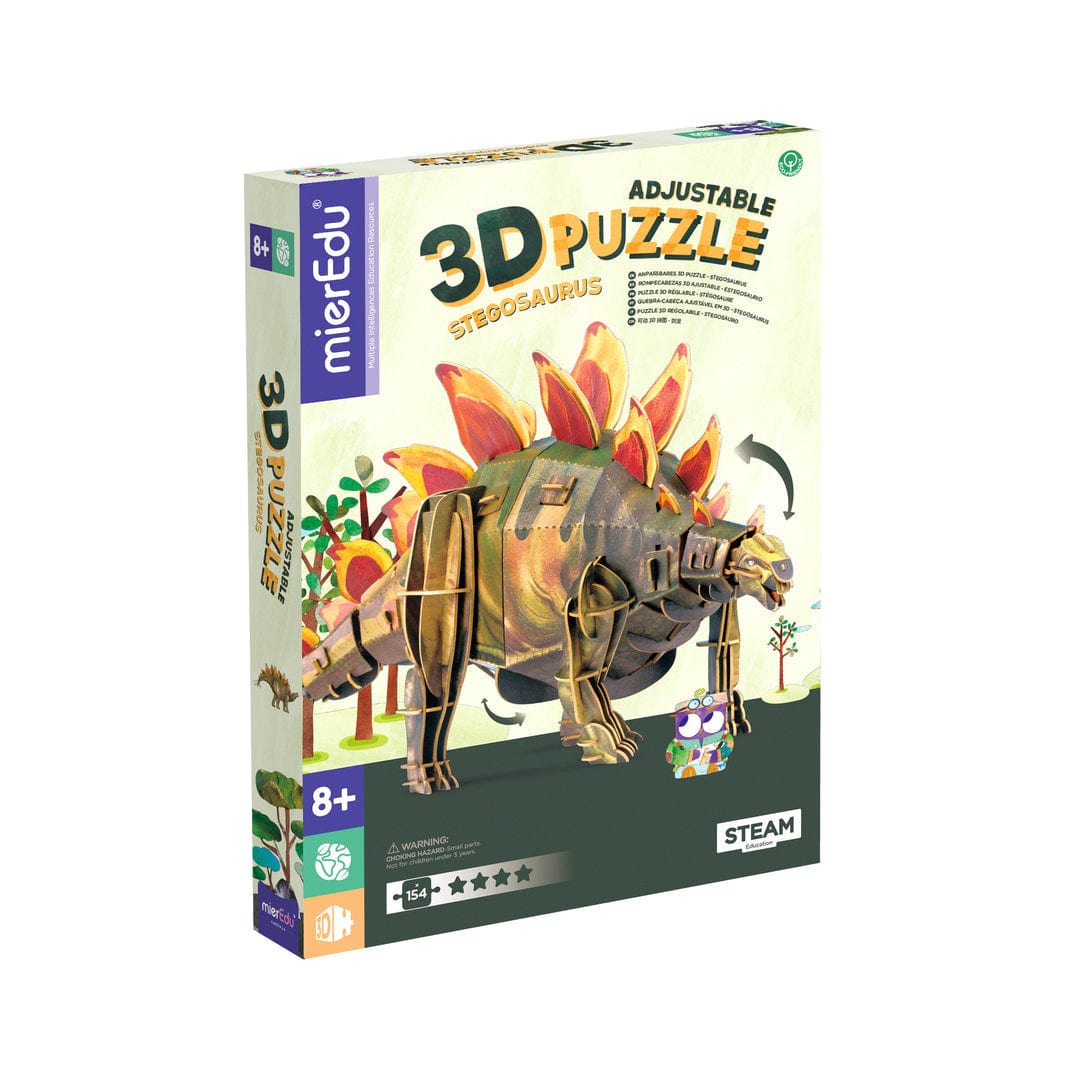 MierEdu Puzzles y encajes Puzzle eco 3D Estegosaurio ME4243