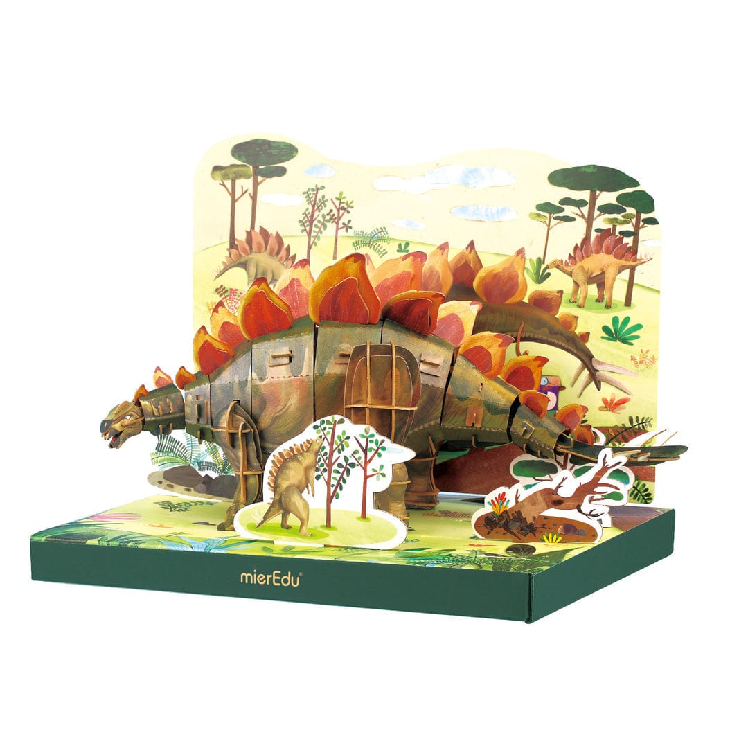 MierEdu Puzzles y encajes Puzzle eco 3D Estegosaurio ME4243