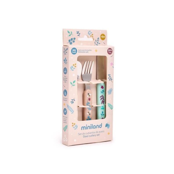 Miniland Alimentación Set de cubiertos infantiles Steel Cutlery Dreamland - Miniland 89752