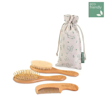 Miniland Cuidado Personal Set de peines de madera natur haircare chip - Miniland MI89338