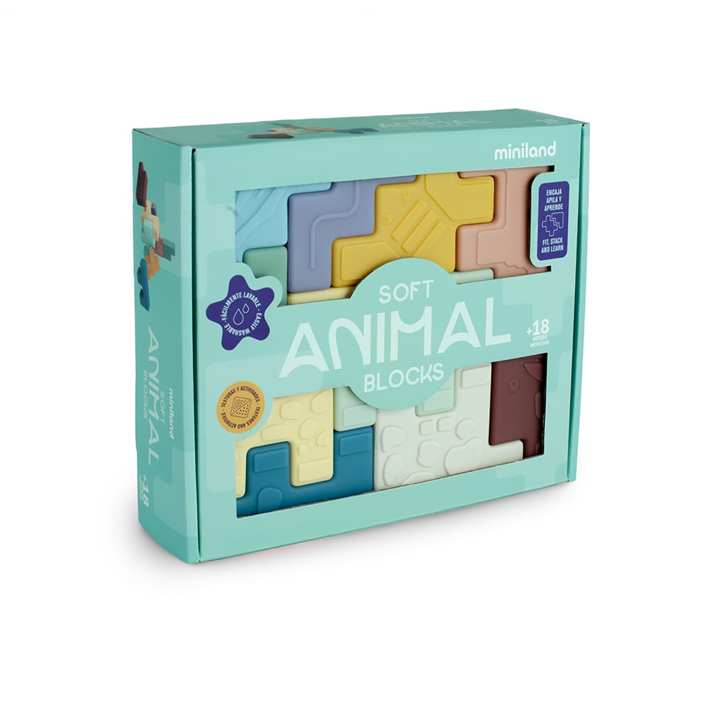 Miniland Puzzles y encajes Puzzle Soft animal blocks - Miniland 46020