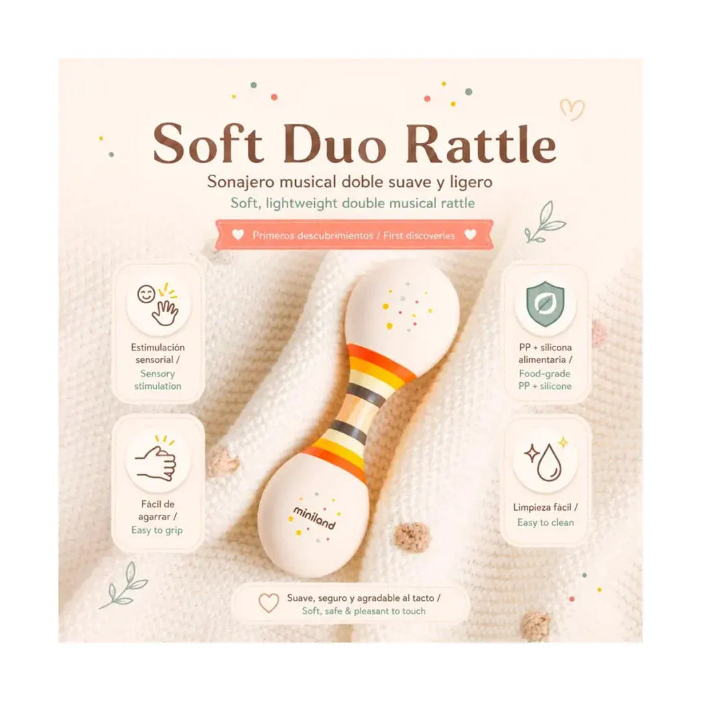 Miniland Sonajero Sonajero soft duo rattle - Miniland 89722