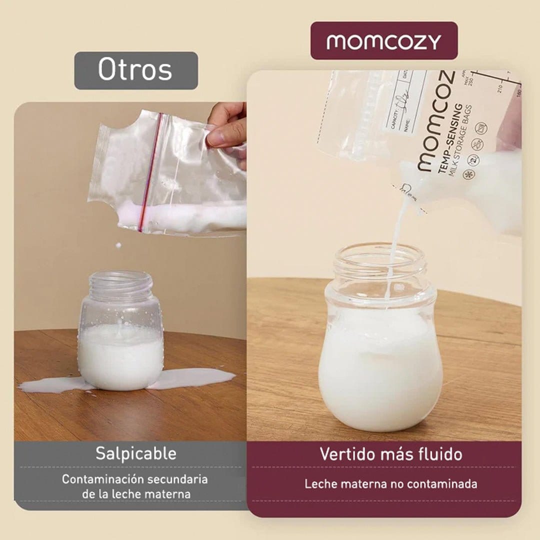 Momcozy Lactancia Materna Bolsas para almacenar leche materna con Boquilla 60un - Momcozy MCMSBS60