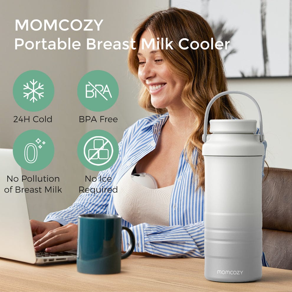 Momcozy Lactancia Materna Enfriador Portátil de leche materna Blanco - Momcozy MCODUC01