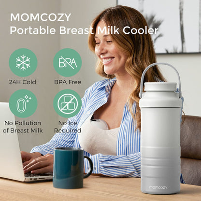 Momcozy Lactancia Materna Enfriador Portátil de leche materna Blanco - Momcozy MCODUC01