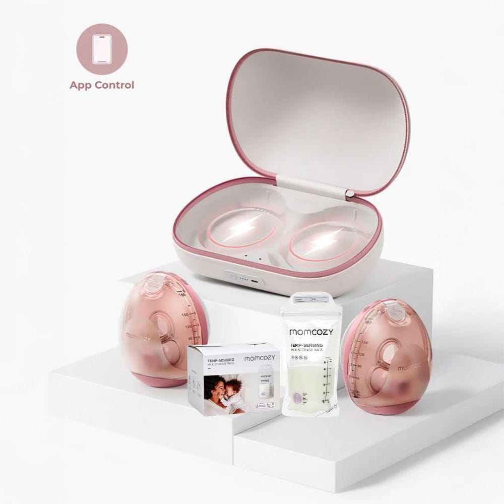 Momcozy Lactancia Materna Pack Extractor de leche Air 1 Ultra Slim y Bolsas de lactancia 50 u - Momcozy