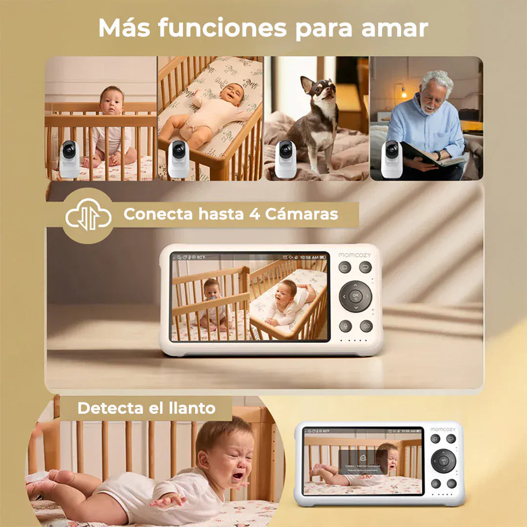Momcozy Monitor / Cámara para bebé Monitor de Bebe Full HD Wi-Fi 5"- MomCozy MCBM04
