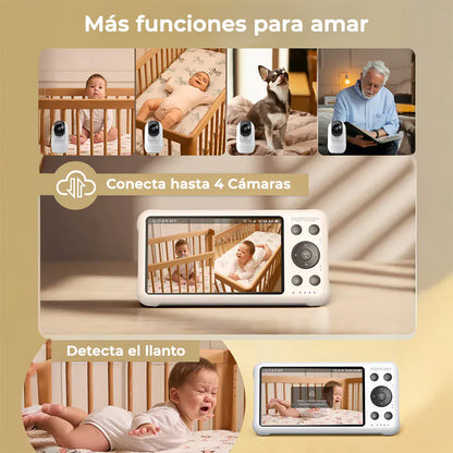 Momcozy Monitor / Cámara para bebé Monitor de Bebe Full HD Wi-Fi 5"- MomCozy MCBM04