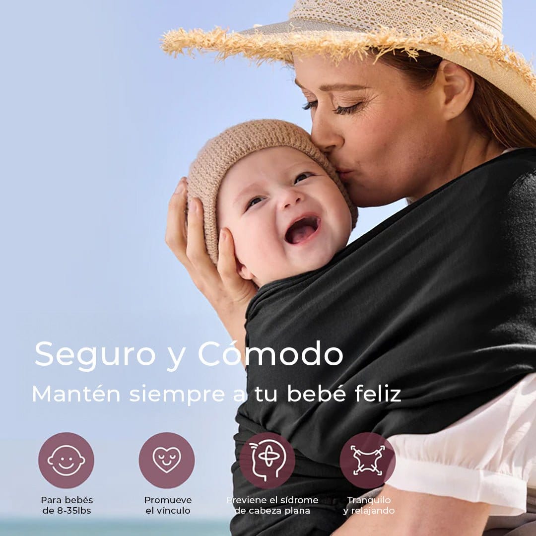 Momcozy portabebes Portabebé Fular Black - Momcozy MCPBFBLK