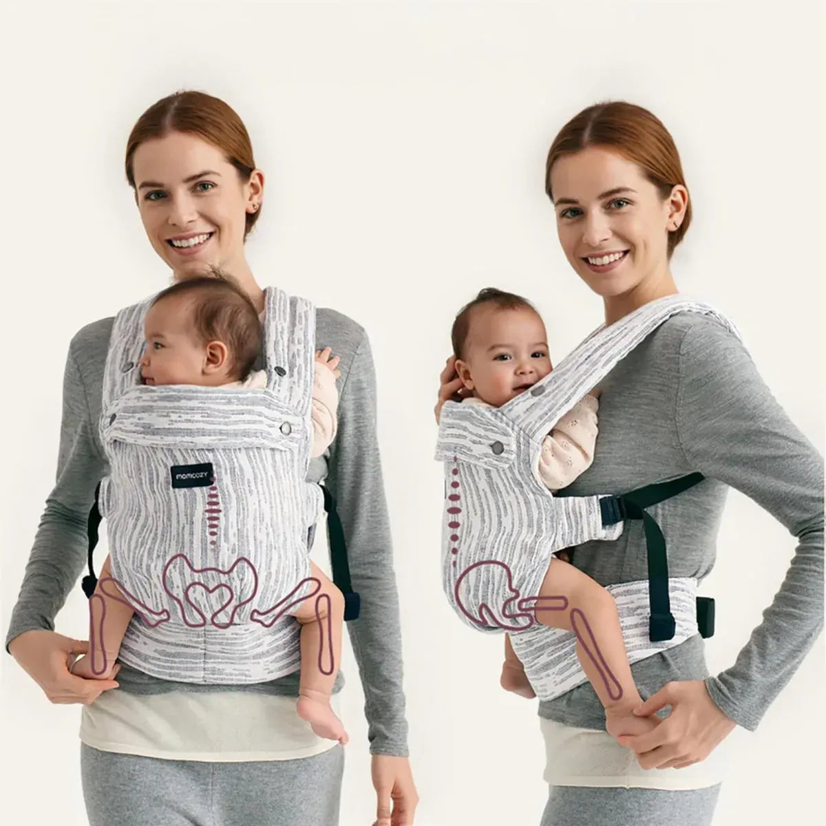 Momcozy portabebes Portabebé Lino Natural - Momcozy MCPBLINON