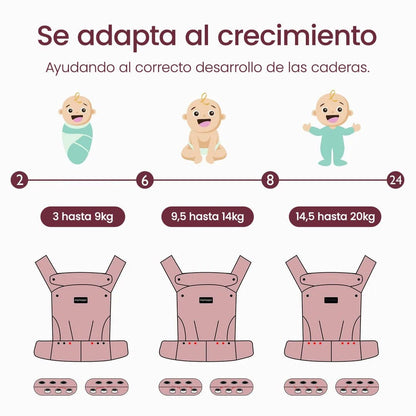 Momcozy portabebes Portabebé PureHug Lino Cuadros Marrón - Momcozy MCPBLINOC