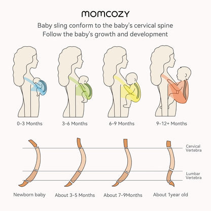 Momcozy portabebes Portabebés fular Marrón - Momcozy CR001-DA00NB-A