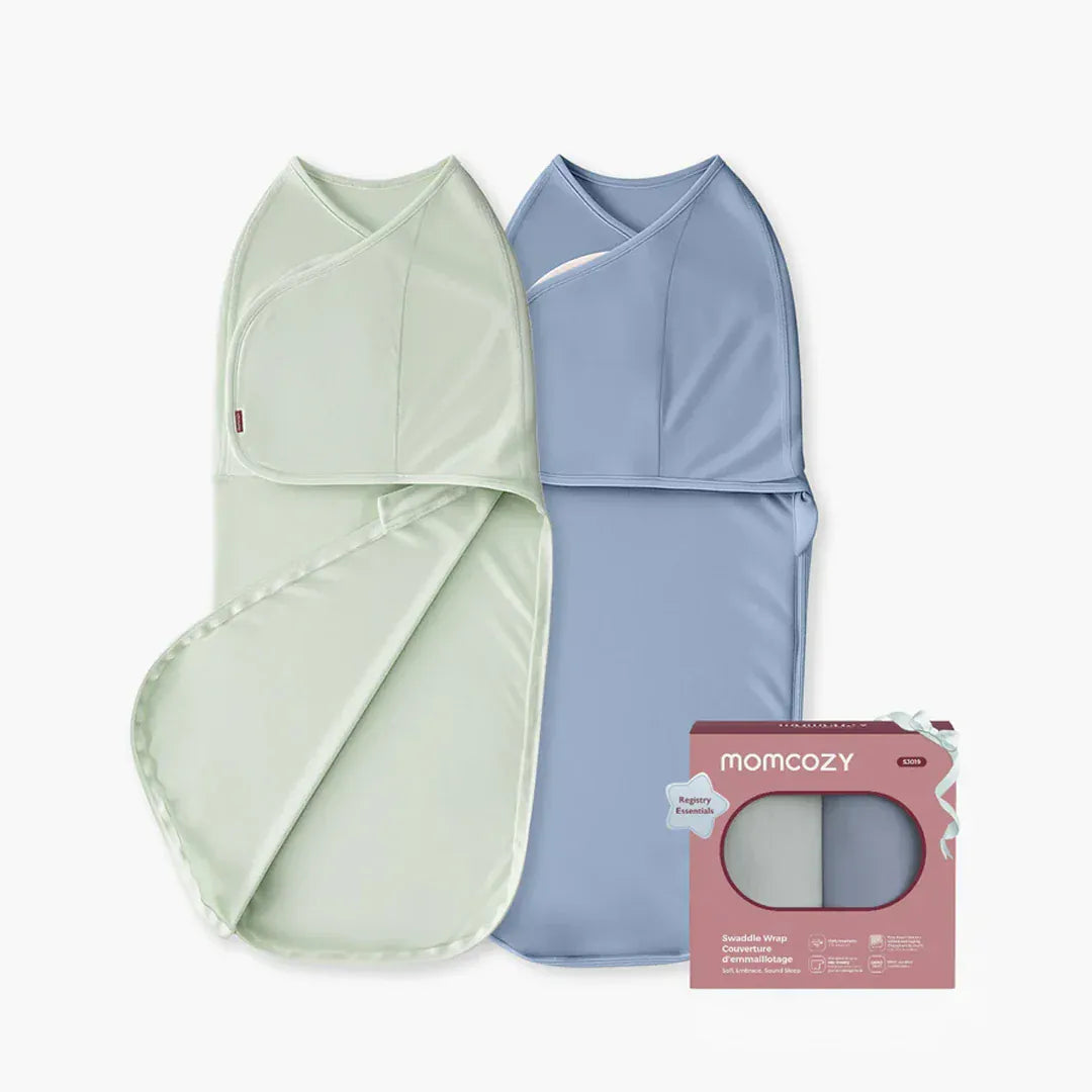 Momcozy Sacos de Dormir Manta de Arrullo Easy Swaddle 0-3 Meses Blue/Green | Momcozy MCSJ019B