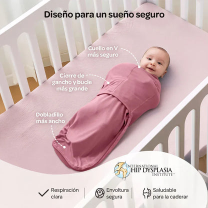 Momcozy Sacos de Dormir Manta de Arrullo Easy Swaddle 0-3 Meses Pink/White | Momcozy MCSJ019P