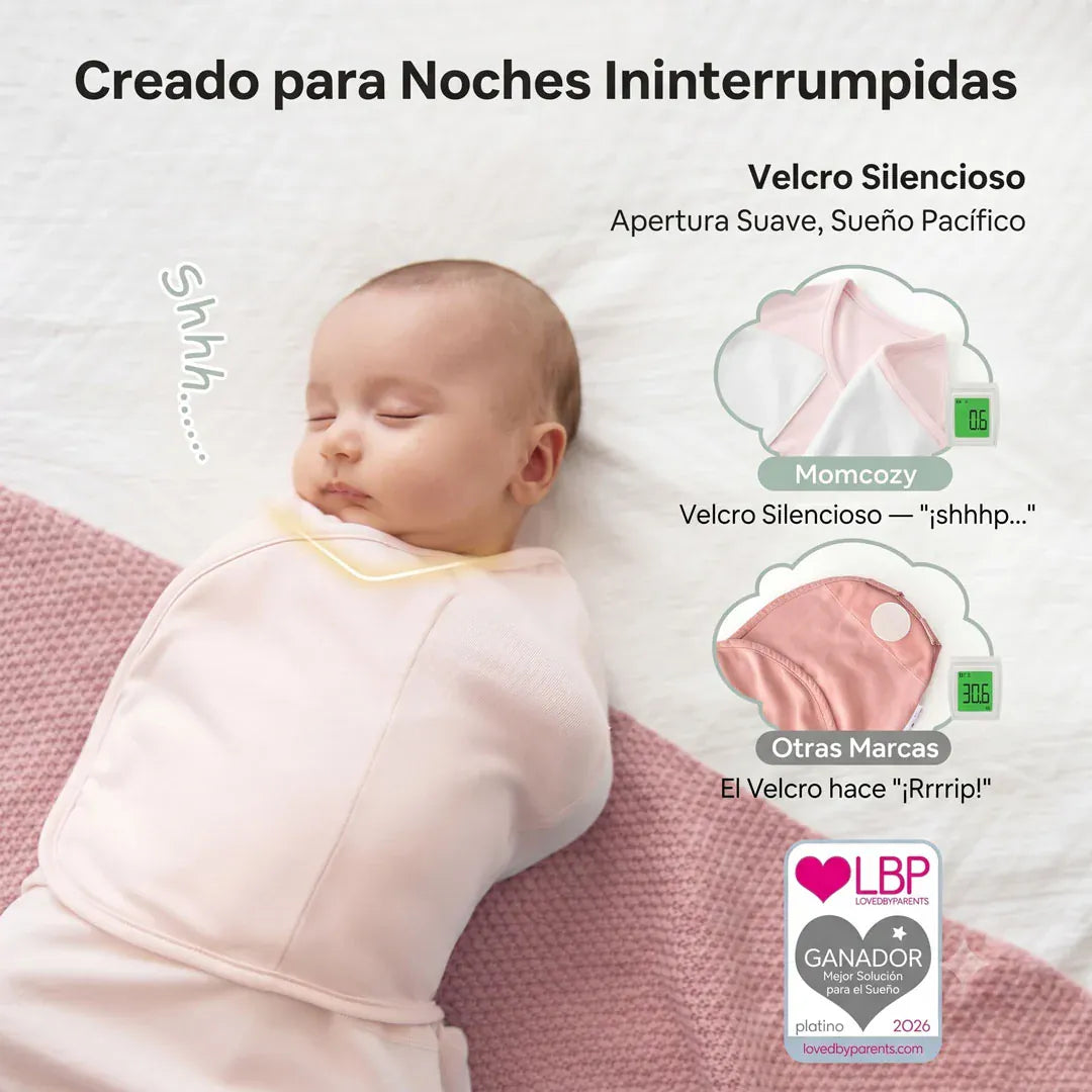 Momcozy Sacos de Dormir Manta de Arrullo Easy Swaddle 0-3 Meses Pink/White | Momcozy MCSJ019P