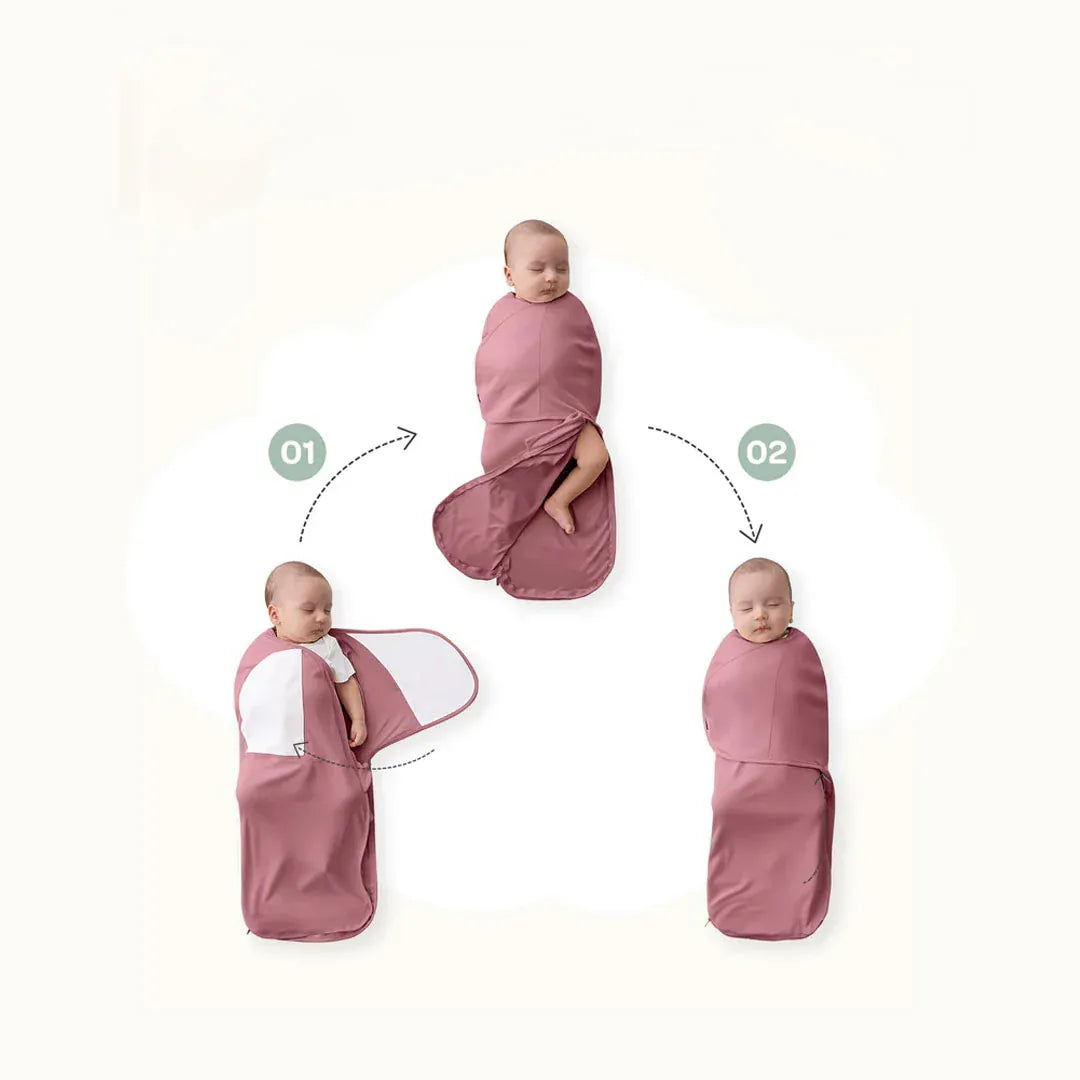 Momcozy Sacos de Dormir Manta de Arrullo Easy Swaddle 0-3 Meses Pink/White | Momcozy MCSJ019P