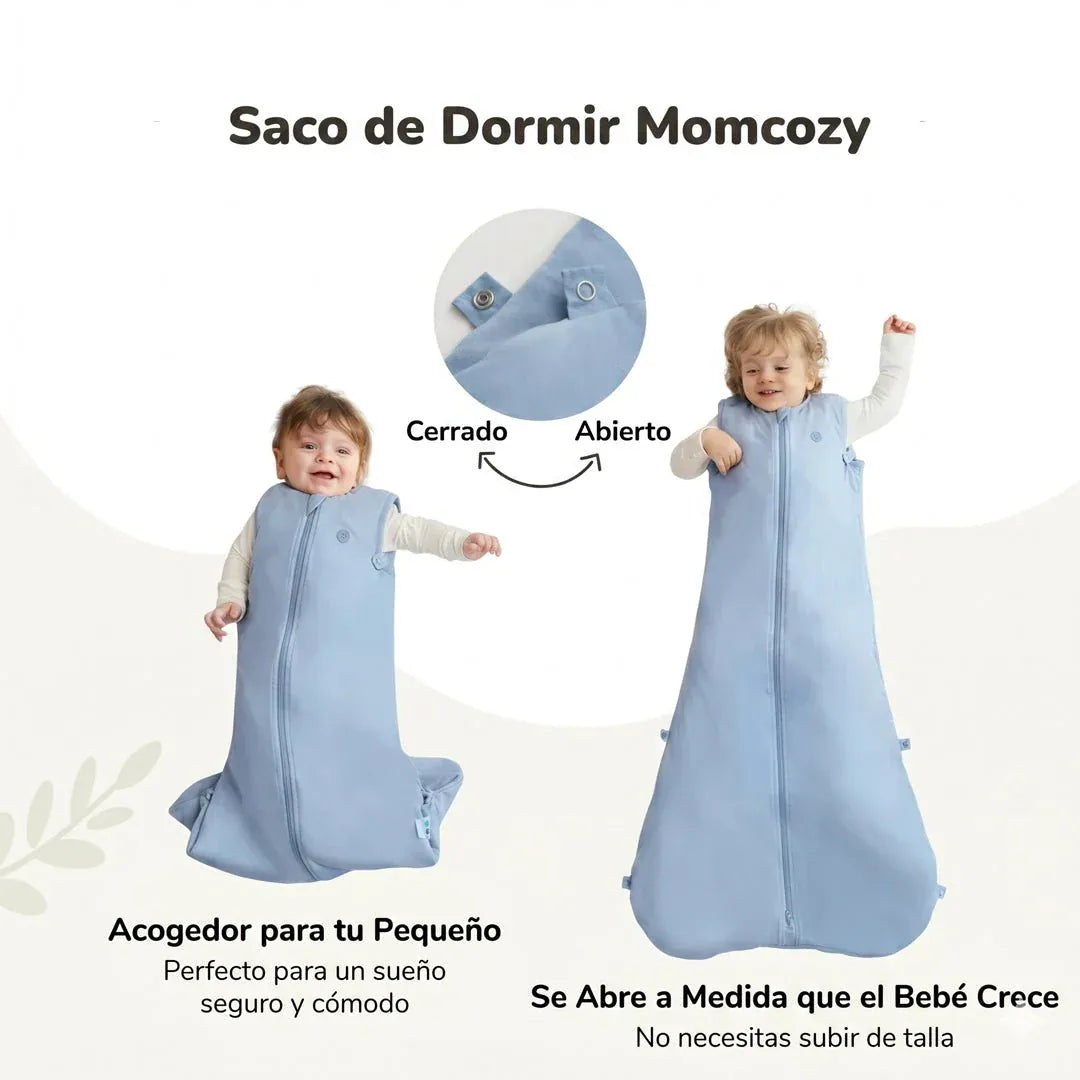 Momcozy Sacos de Dormir Saco de Dormir Bebé 1.5 TOG Talla M 6-12 Meses BLUE  | Momcozy MCSB011BM