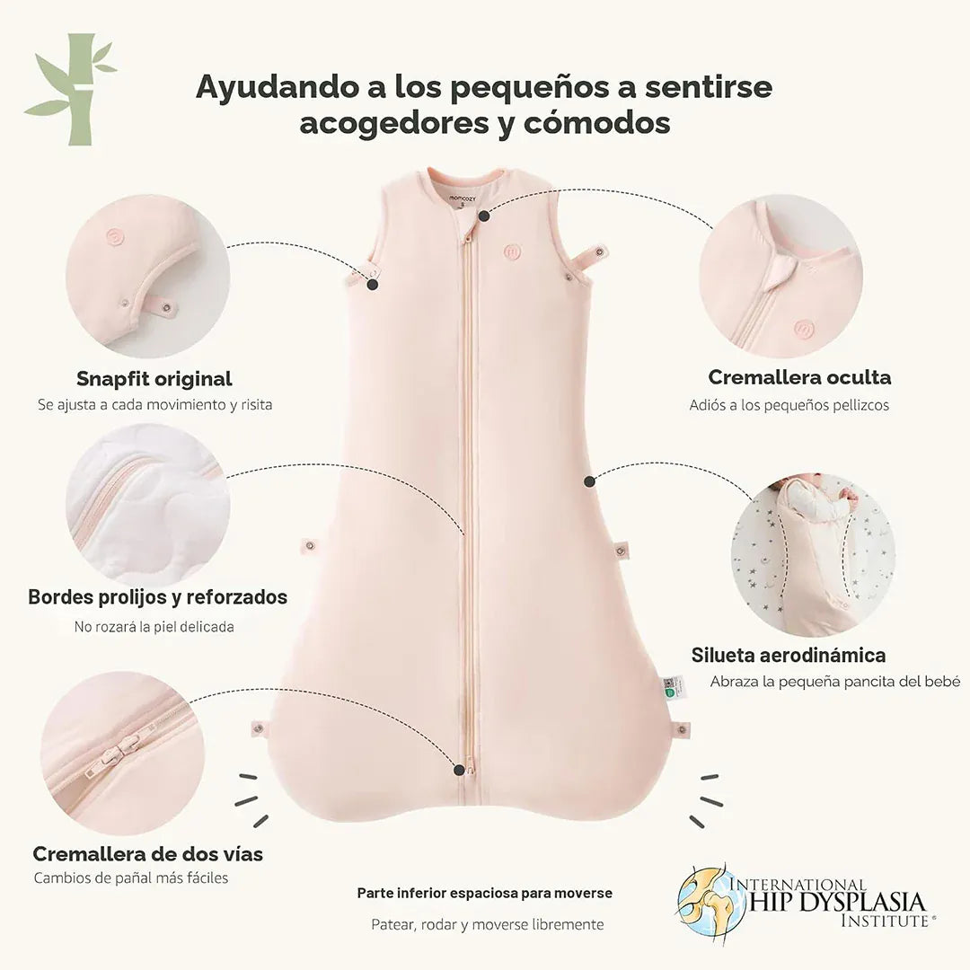 Momcozy Sacos de Dormir Saco de Dormir Bebé 1.5 TOG Talla M 6-12 Meses PINK | Momcozy MCSB011PM