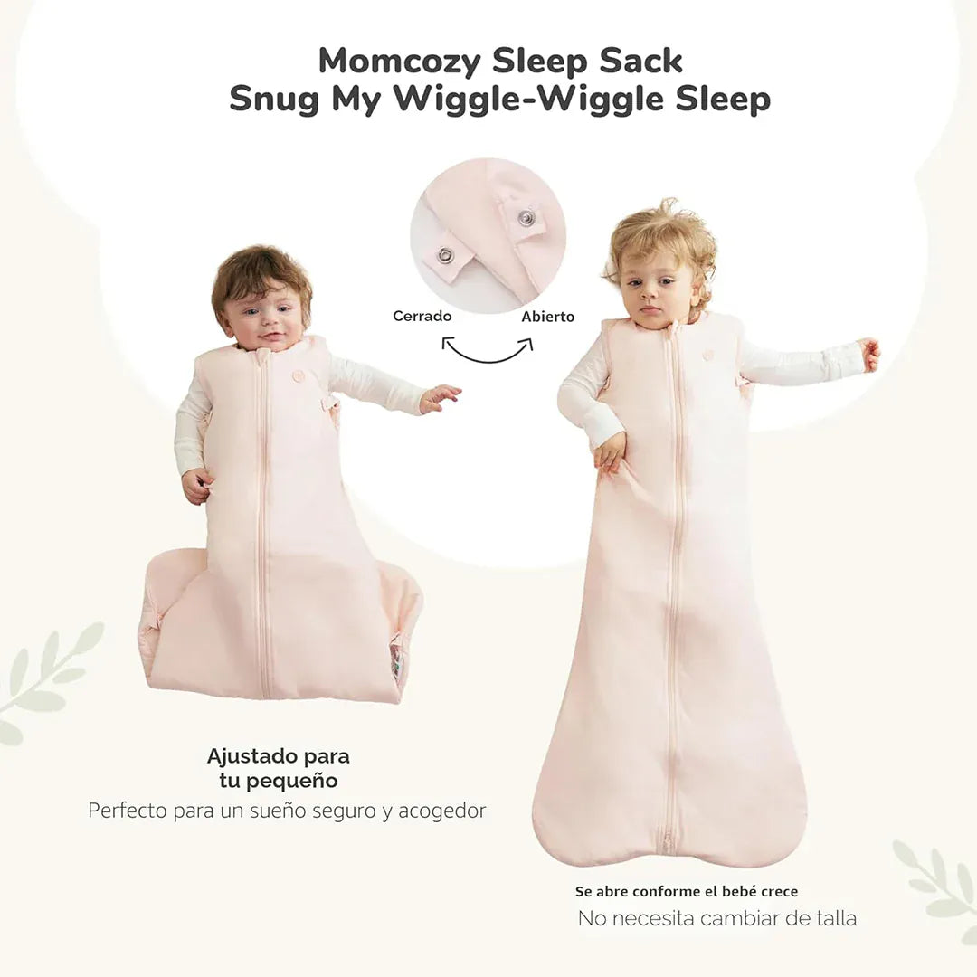 Momcozy Sacos de Dormir Saco de Dormir Bebé 1.5 TOG Talla M 6-12 Meses PINK | Momcozy MCSB011PM