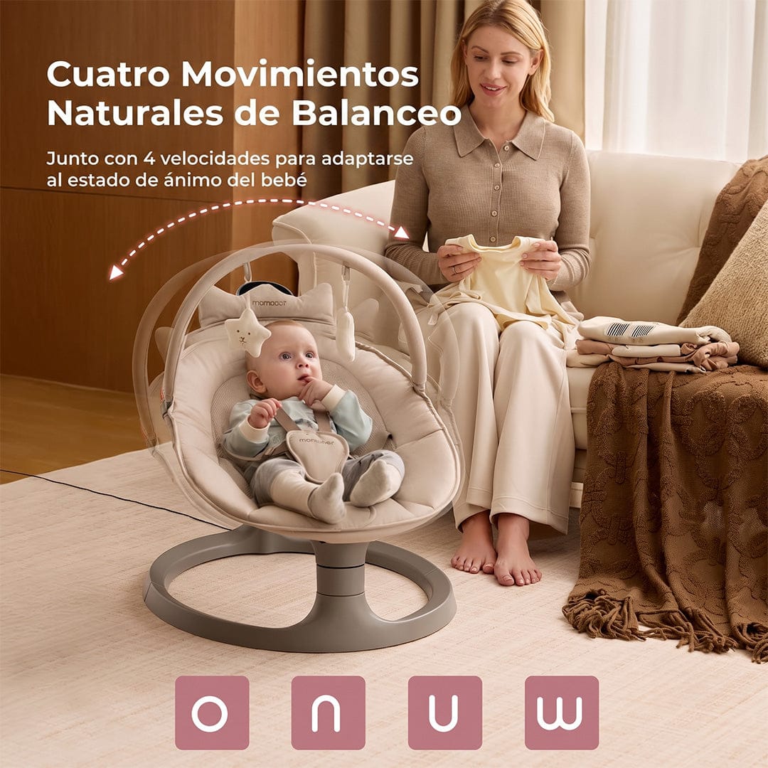 Momcozy Sillas Mecedoras Mecedora Eléctrica 2 en 1 Columpio Convertible para Bebé - Momcozy MCCAW03