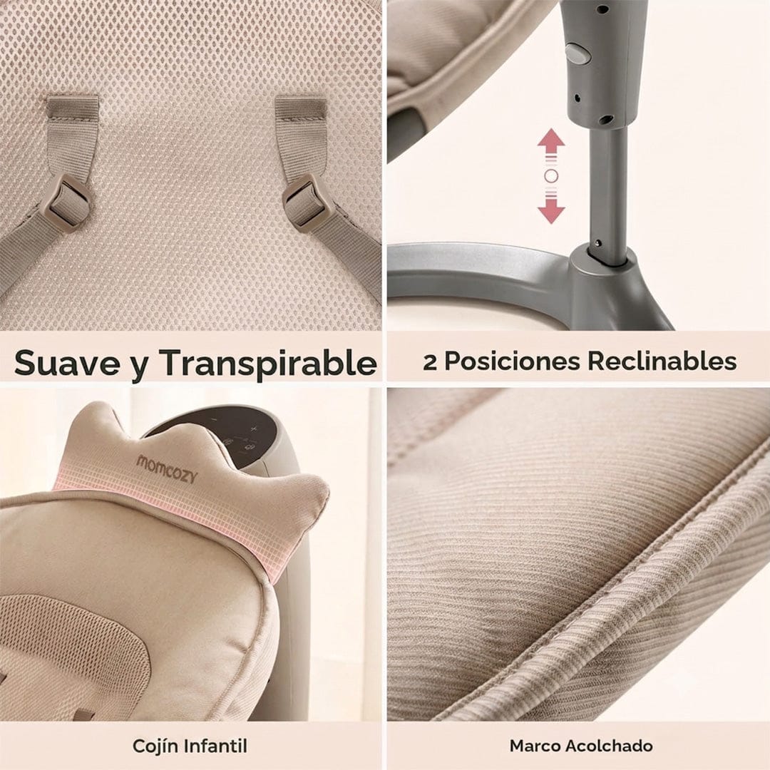 Momcozy Sillas Mecedoras Mecedora Eléctrica 2 en 1 Columpio Convertible para Bebé - Momcozy MCCAW03