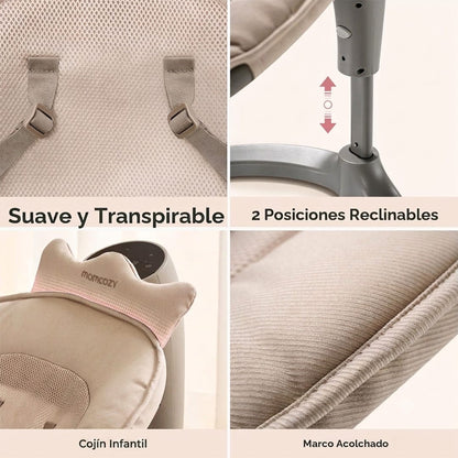 Momcozy Sillas Mecedoras Mecedora Eléctrica 2 en 1 Columpio Convertible para Bebé - Momcozy MCCAW03