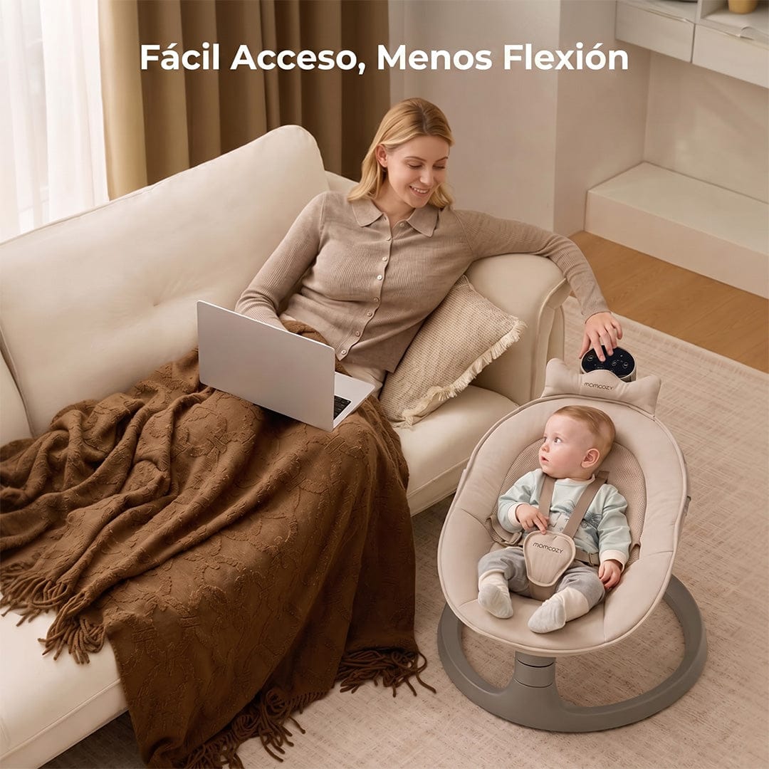 Momcozy Sillas Mecedoras Mecedora Eléctrica 2 en 1 Columpio Convertible para Bebé - Momcozy MCCAW03