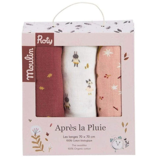 MOULIN ROTY Accesorios bebé Juego de 3 Tutos Muselinas Estrellas y hojas 715275