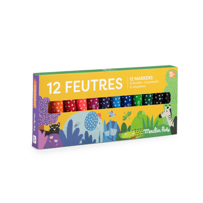 Moulin Roty Arte / Manualidades Marcadores gruesos punta cónica 12 uds - Moulin Roty 679607