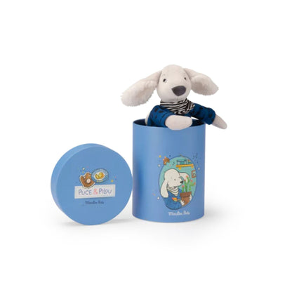Moulin Roty Peluches Muñeco perro Pilou azul / Puce & Pilou - Moulin Roty 684009