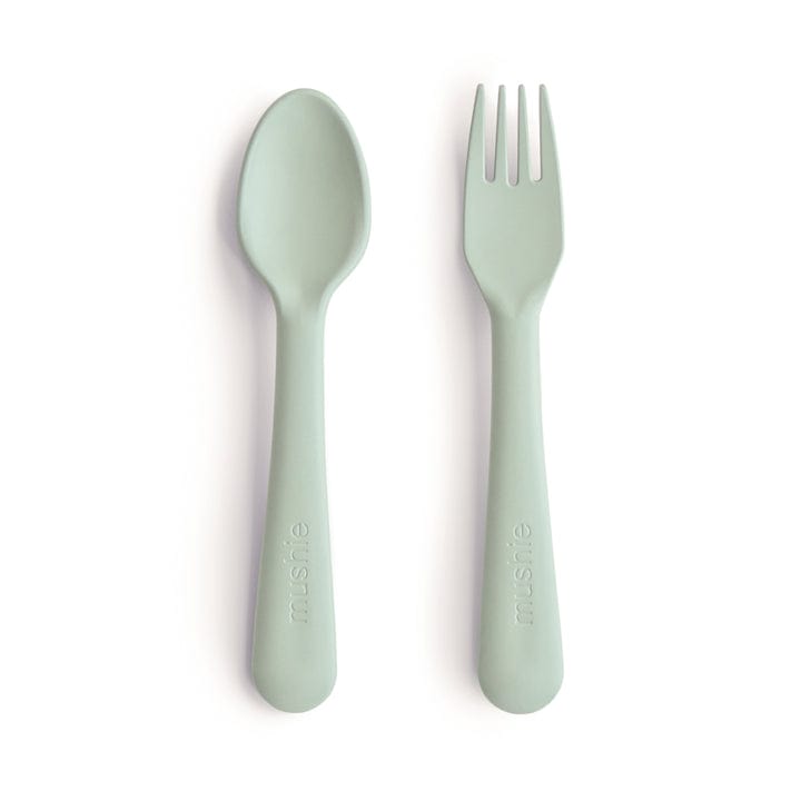 Mushie Alimentación Tenedor y cuchara Sage - Mushie MU2380163